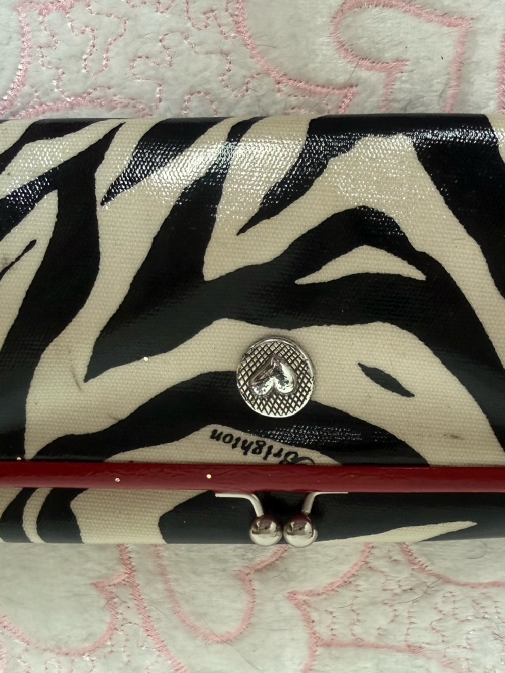 Brighton wallet Black and Cream Zebra Print Card Holder XL NEW NEVER USED